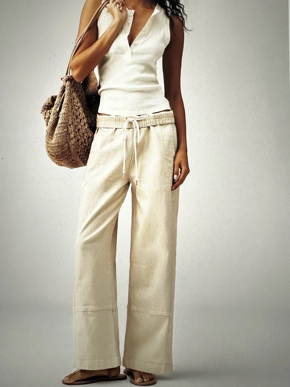 New with Tag Anthropologie Pilcro Izzie Relaxed Drawstring Barrel Pants sz M